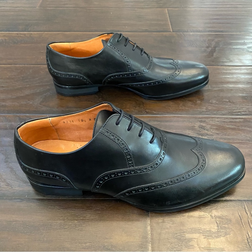 New Without Box Wolf & Shepherd Mens Black Leather Upper Lace Up Shoes Sz 10